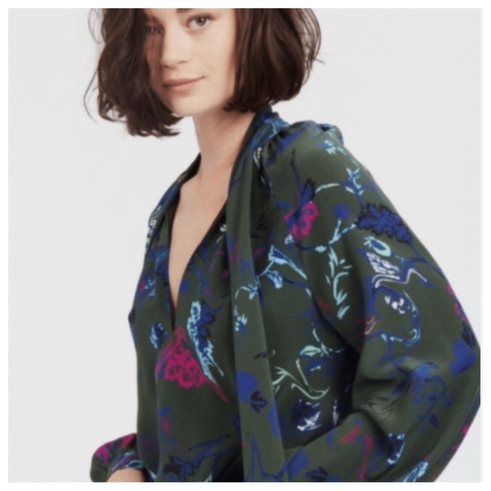 Silk! TANYA TAYLOR Giovanna Floral silk blouse